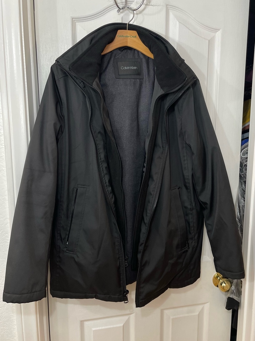 Calvin Klein Men's Black Performance Jacket with Zip Front
